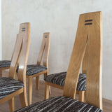 Set of 6 French Modernist Oak Dining Chairs