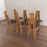 Set of 6 French Modernist Oak Dining Chairs