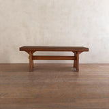 Brutalist Solid Wood Trestle Bench