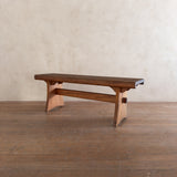 Brutalist Solid Wood Trestle Bench