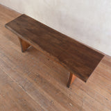 Brutalist Solid Wood Trestle Bench