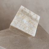 Honey Veined Onyx Cube Object