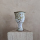 Large Speckled Cream Glaze Pedestal Urn