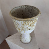 Large Speckled Cream Glaze Pedestal Urn