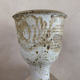 Large Speckled Cream Glaze Pedestal Urn
