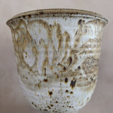 Large Speckled Cream Glaze Pedestal Urn