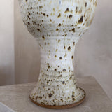 Large Speckled Cream Glaze Pedestal Urn