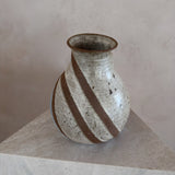 Speckled Glaze Spiral Band Studio Pottery Vase