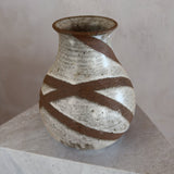 Speckled Glaze Spiral Band Studio Pottery Vase