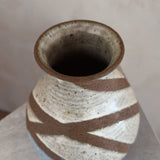 Speckled Glaze Spiral Band Studio Pottery Vase