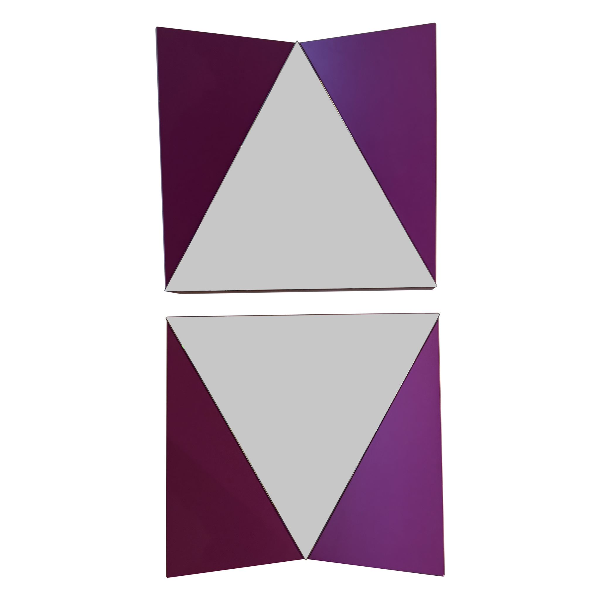 Pair of Vintage French Mod Triangle Mirrors