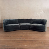 3 Piece Curved Velvet Sofa