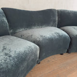 3 Piece Curved Velvet Sofa
