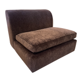 Lounge Chair and Ottoman in Espresso Velvet