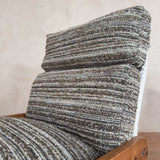 Pair of Pine Frame Lounge Chairs with Textured Nubby Cushions