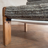 Pair of Pine Frame Lounge Chairs with Textured Nubby Cushions