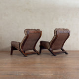 Pair of Tufted Leather Lounge Chairs by Oddvin Rykken for Rybo, 1970s
