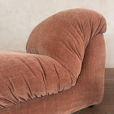 Pair of Toasted Blush Velvet Armless Lounge Chairs