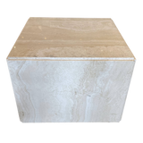 Travertine Cube Side Table