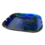 Blue and Green Enamel Ashtray