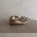Large Light Wood Open Palm Sculpture