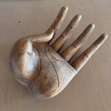 Large Light Wood Open Palm Sculpture