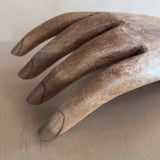 Large Light Wood Open Palm Sculpture