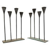 Pair of Iron Candelabras