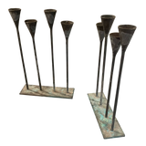 Pair of Iron Candelabras