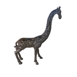 Hammered Solid Iron Giraffe Sculpture