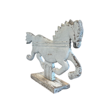 Painted Wood Carousel Horse Sculpture