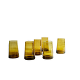 Set Of 6 Large Moroccan Cone Glasses- Amber