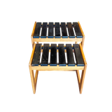 Pair of Painted Wood Slat Nesting Tables