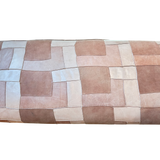 Patchwork Suede and Walnut Bench