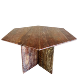 Hexagonal Alicante Red Marble Dining Table