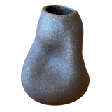 Black Unglazed Ceramic Texture Vase by Anna Shipulina