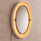 Space Age 'A41' Round Mirror with Lighting by Allibert, 1970s